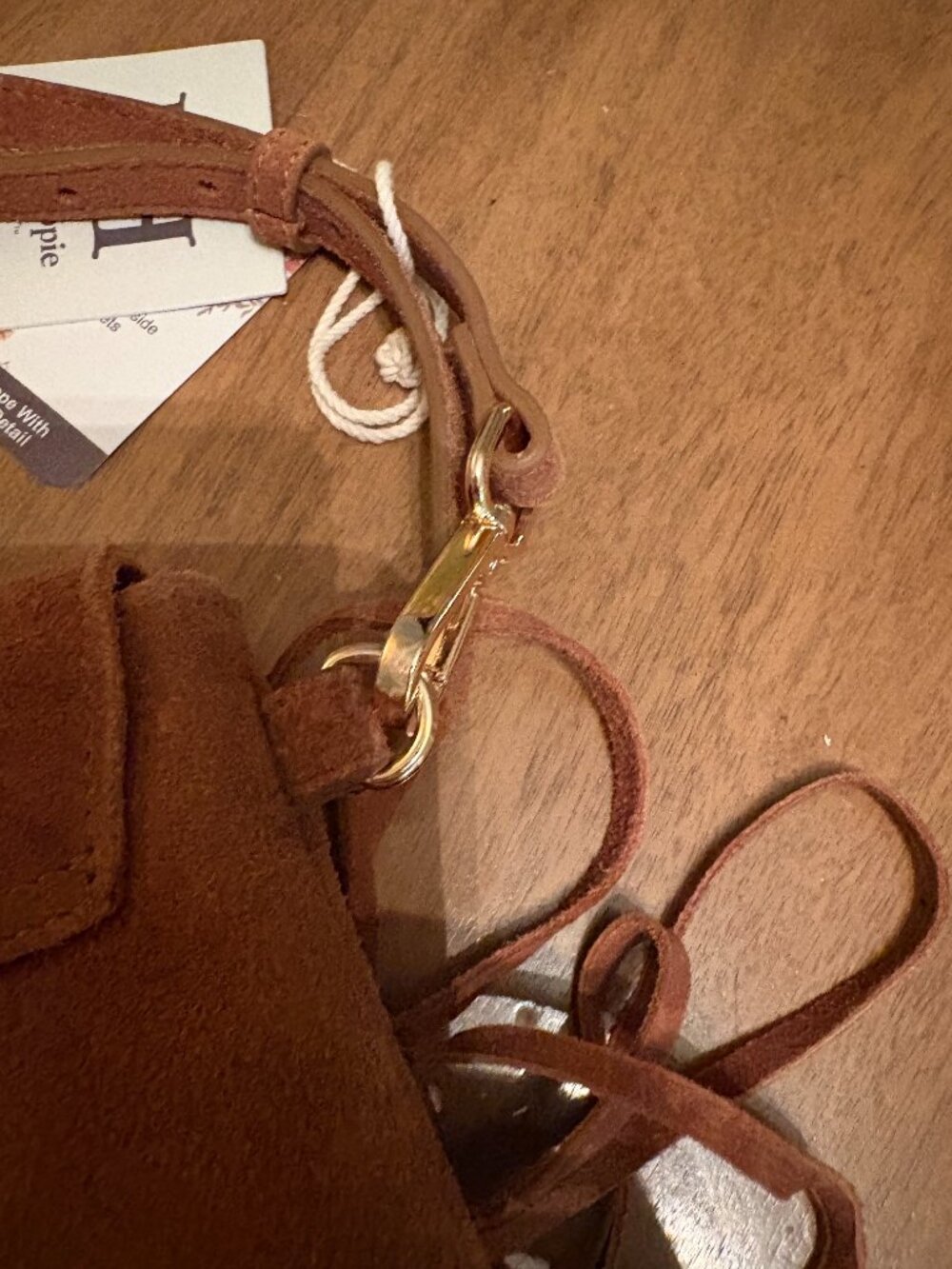 NWT Haute Hippie Boho Suede Fringe Cross Body Bag in Rich Brown. - Picture 12 of 15